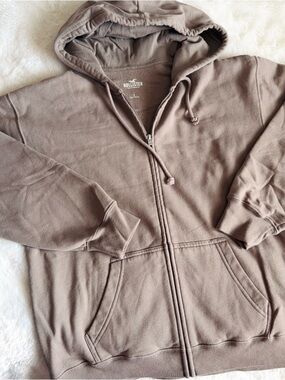 hollister boxy zip-up hoodie